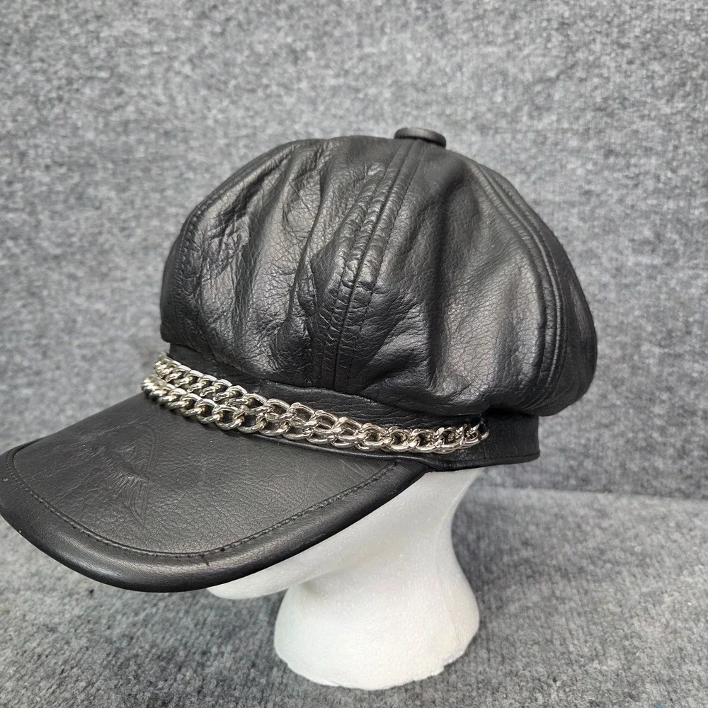 HOLY GRAIL! Harley Davidson Vintage Leather Motorcycle‎ Eagle Captains Hat Y2K M